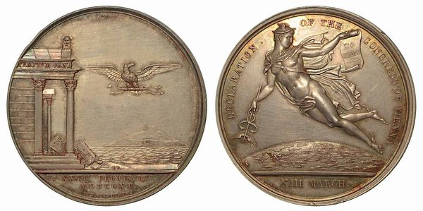 DICHIARAZIONE DEL CONGRESSO DI VIENNA. Medaglia in argento 1815, Londra.  - Asta Numismatica - Associazione Nazionale - Case d'Asta italiane