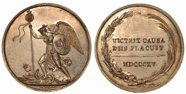 BATTAGLIA DI WATERLOO. Medaglia d'argento 1815.  - Asta Numismatica - Associazione Nazionale - Case d'Asta italiane