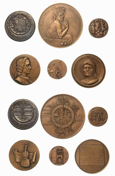 BERGAMO. Lotto di sei medaglie in bronzo del Circolo Numismatico di Bergamo.  - Asta Numismatica - Associazione Nazionale - Case d'Asta italiane