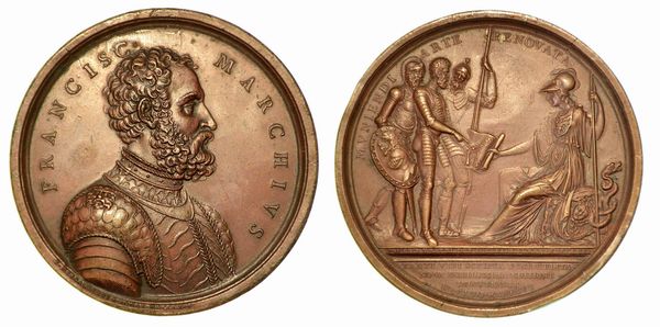 FRANCESCO DE MARCHI (Stratega e ingegnere militare, 1504-1576). Medaglia in bronzo 1819.  - Asta Numismatica - Associazione Nazionale - Case d'Asta italiane
