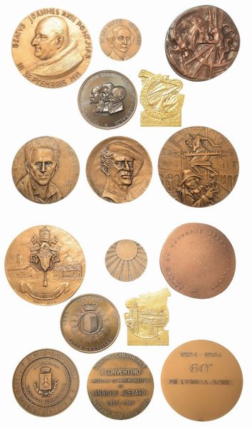 BERGAMO. Lotto di otto medaglie in bronzo.  - Asta Numismatica - Associazione Nazionale - Case d'Asta italiane