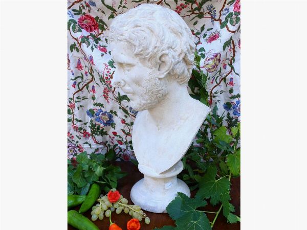 Busto maschile in gesso  - Asta Stile toscano: curiosit da una residenza di campagna - Associazione Nazionale - Case d'Asta italiane