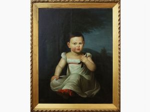 Cerchia di Francois-Xavier Fabre, XIX secolo - Ritratto di bambina in un paesaggio