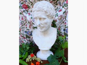 Busto maschile in gesso  - Asta Stile toscano: curiosit da una residenza di campagna - Associazione Nazionale - Case d'Asta italiane