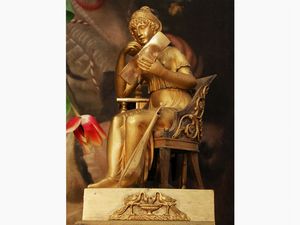 Orologio da mensola in bronzo dorato  - Asta Stile toscano: curiosit da una residenza di campagna - Associazione Nazionale - Case d'Asta italiane