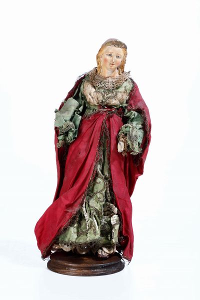 Madonna con veste rossa. Napoli XIX secolo  - Asta Presepe | Cambi Time - Associazione Nazionale - Case d'Asta italiane