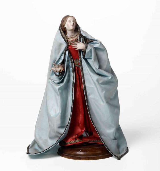 Madonna con veste rossa e manto azzurro, Napoli XIX secolo  - Asta Presepe | Cambi Time - Associazione Nazionale - Case d'Asta italiane