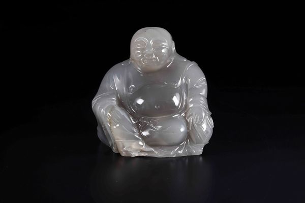 Figura di Budai seduto scolpito in agata, Cina, XX secolo  - Asta Arte Orientale | Cambi Time - Associazione Nazionale - Case d'Asta italiane