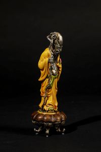 Figura di Shaolao in metallo e porcellana policroma, Cina, XX secolo  - Asta Arte Orientale | Cambi Time - Associazione Nazionale - Case d'Asta italiane