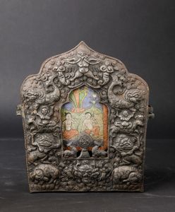 Altare da viaggio in bronzo sbalzato, Tibet, XVIII secolo  - Asta Arte Orientale | Cambi Time - Associazione Nazionale - Case d'Asta italiane