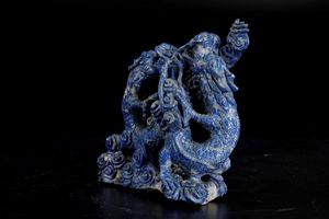 Gruppo scolpito in lapislazzulo con figura di drago, Cina, XX secolo  - Asta Arte Orientale | Cambi Time - Associazione Nazionale - Case d'Asta italiane