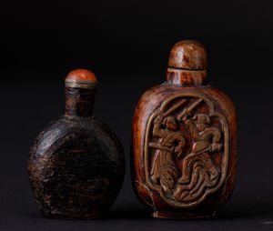 Due snuff bottles in legno, Cina, Dinastia Qing, XIX secolo  - Asta Arte Orientale | Cambi Time - Associazione Nazionale - Case d'Asta italiane