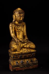 Scultura di Buddha in legno laccato e dorato, Thailandia, XX secolo  - Asta Arte Orientale | Cambi Time - Associazione Nazionale - Case d'Asta italiane