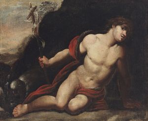 ARTISTA DEL XVIII SECOLO - San Giovanni Battista nel deserto.