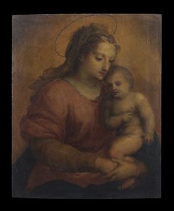 SEBASTIANO FILIPPI BASTIANINO (1532 - 1602) - Attribuito a. Madonna con il Bambino.
