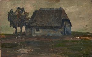 CIARDI GUGLIELMO (1842 - 1917) - Paesaggio con casale.