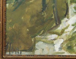 MUTTI ADOLFO (1893 - 1980) : Paesaggio con chiesa.  - Asta Asta 339  Arte antica e del XIX secolo (online) - Associazione Nazionale - Case d'Asta italiane