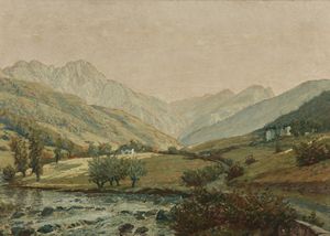 TOGNI EDOARDO (1884 - 1962) : Paesaggio montano.  - Asta Asta 339  Arte antica e del XIX secolo (online) - Associazione Nazionale - Case d'Asta italiane