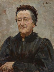 MILESI ALESSANDRO (1856 - 1945) - Ritratto di anziana.