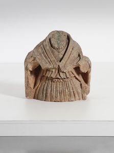 MANIFATTURA ITALIANA DEL XVI SECOLO - Busto virile, frammento in terracotta.