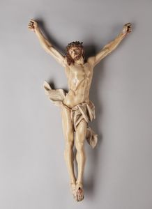 SCULTORE ITALIANO DEL XVIII-XIX SECOLO - Corpus Christi in legno policromo.