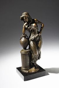 BRONZISTA FRANCESE DEL XIX-XX SECOLO - Figura femminile in bronzo dal modello di mile Louis Picault (1833-1915).