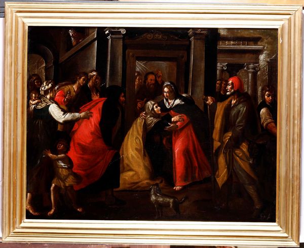 Scuola del XVII secolo La Visitazione  - Asta Dipinti Antichi | Cambi Time - Associazione Nazionale - Case d'Asta italiane