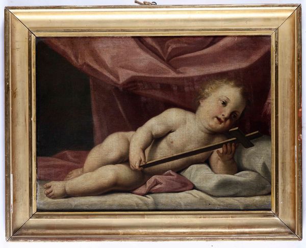 Scuola emiliana del XVII secolo Bambin Ges  - Asta Dipinti Antichi | Cambi Time - Associazione Nazionale - Case d'Asta italiane