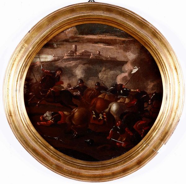 Francesco Monti (1646-1712), nei modi di Scontro tra cavalieri  - Asta Dipinti Antichi | Cambi Time - Associazione Nazionale - Case d'Asta italiane