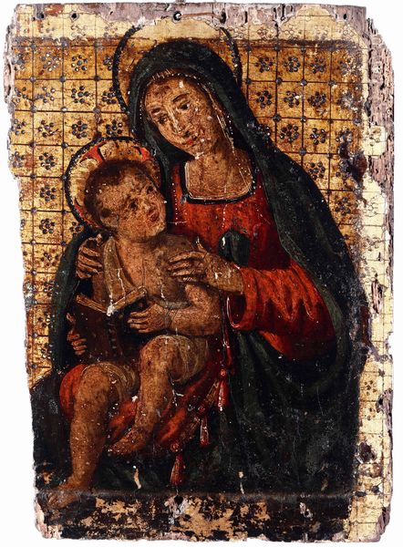 Scuola veneto-cretese del XVIII secolo Madonna con Bambino  - Asta Dipinti Antichi | Cambi Time - Associazione Nazionale - Case d'Asta italiane