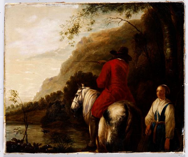 Aelbert Cuyp (1620 - 1691), ambito di Fanciulla e uomo a cavallo  - Asta Dipinti Antichi | Cambi Time - Associazione Nazionale - Case d'Asta italiane