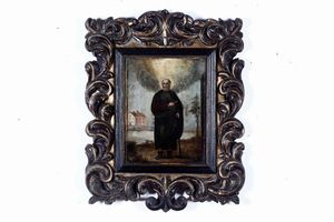 Scuola del XVIII secolo Figura di santo  - Asta Dipinti Antichi | Cambi Time - Associazione Nazionale - Case d'Asta italiane