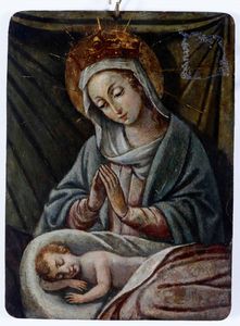 Scuola del XVIII secolo Madonna con Bambino  - Asta Dipinti Antichi | Cambi Time - Associazione Nazionale - Case d'Asta italiane
