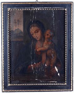 Scuola italiana Madonna con Bambino  - Asta Dipinti Antichi | Cambi Time - Associazione Nazionale - Case d'Asta italiane