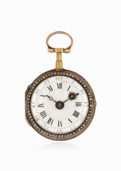 Orologio da tasca svizzero a chiavetta con smalto, firmato Patron, periodo 1780 circa  - Asta Orologi - Associazione Nazionale - Case d'Asta italiane