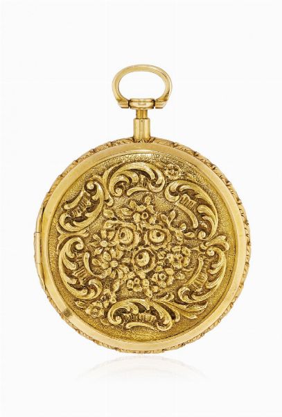 Orologio da tasca a chiavetta con ripetizione a quarti, periodo 1850 circa  - Asta Orologi - Associazione Nazionale - Case d'Asta italiane
