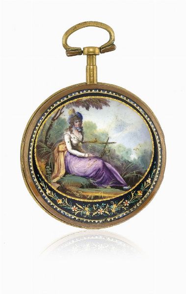 Lotto di due orologi da tasca, uno con smalto, firmati Barbe e Ducheine, periodo 1800  - Asta Orologi - Associazione Nazionale - Case d'Asta italiane