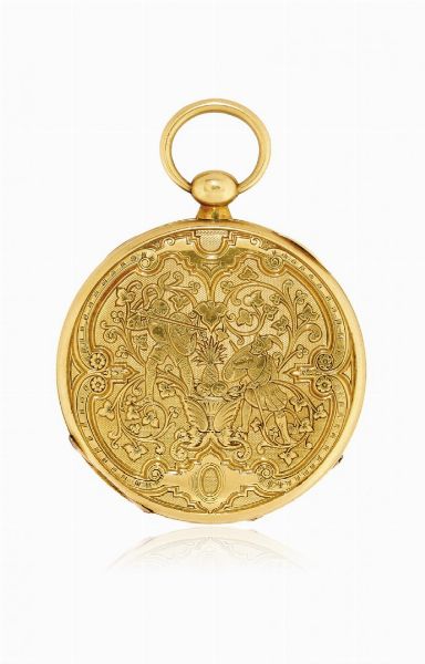 Orologio da tasca a chiavetta ultrapiatto in oro, periodo 1830 circa  - Asta Orologi - Associazione Nazionale - Case d'Asta italiane