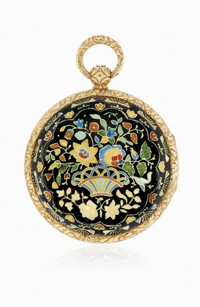 Orologio da tasca svizzero a chiavetta con smalti, firmato Voucher Neveu, periodo 1830 circa  - Asta Orologi - Associazione Nazionale - Case d'Asta italiane