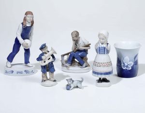 Cinque figurine e un vasetto. Copenaghen e Turingia, seconda met del XX secolo  - Asta Ceramiche | Cambi Time - Associazione Nazionale - Case d'Asta italiane