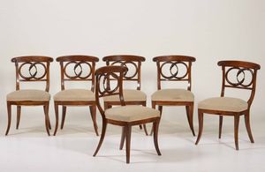 Tavolo circolare con 6 sedie, XIX secolo  - Asta Antiquariato | Cambi Time - Associazione Nazionale - Case d'Asta italiane