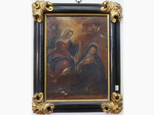 Scuola toscana del XVII secolo - La Vergine dona il velo della purezza a Santa Maria Maddalena de' Pazzi