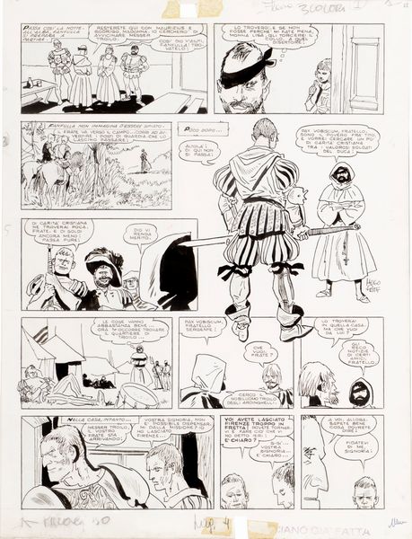 Hugo Pratt : Le avventure di Fanfulla  - Asta 100 volte Pratt | Asta di Fumetti - Associazione Nazionale - Case d'Asta italiane