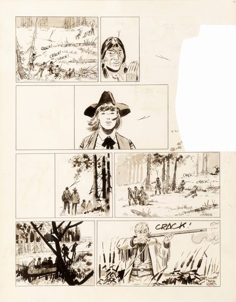 Hugo Pratt : Ticonderoga  - Asta 100 volte Pratt | Asta di Fumetti - Associazione Nazionale - Case d'Asta italiane