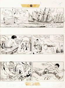 Hugo Pratt : Il favoloso West: I giganti burloni  - Asta 100 volte Pratt | Asta di Fumetti - Associazione Nazionale - Case d'Asta italiane