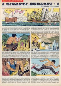 Hugo Pratt : Il favoloso West: I giganti burloni  - Asta 100 volte Pratt | Asta di Fumetti - Associazione Nazionale - Case d'Asta italiane