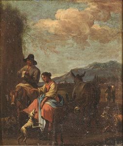 Pittore Bambocciante, sec. XVIII  - Asta ARCADE | Dipinti dal XV al XX secolo - Associazione Nazionale - Case d'Asta italiane