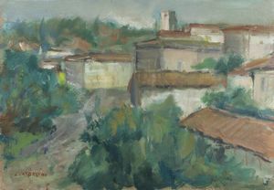 ALFREDO CATARSINI Viareggio (LU) 1899 - 1993 - Paesaggio toscano 1952