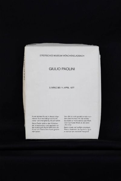 GIULIO PAOLINI Genova 1940 : Giulio Paolini. Stadtisches Museum Mnchengladbach - 3 marz bis 11. April 1977  - Asta Asta 191 Grafica - Associazione Nazionale - Case d'Asta italiane
