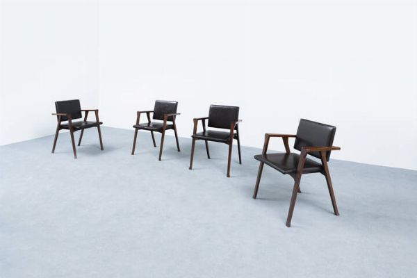 FRANCO ALBINI : Quattro sedie mod. Luisa  - Asta Asta 193 Design - Associazione Nazionale - Case d'Asta italiane